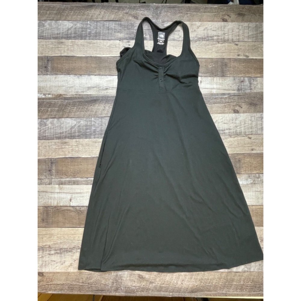 North Face Women M Black Sun Dress Sleeveless Stretch Long Summer